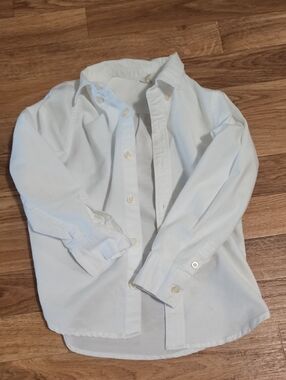 Gap Classic White Long-Sleeve Button-Down Shirt for Boys